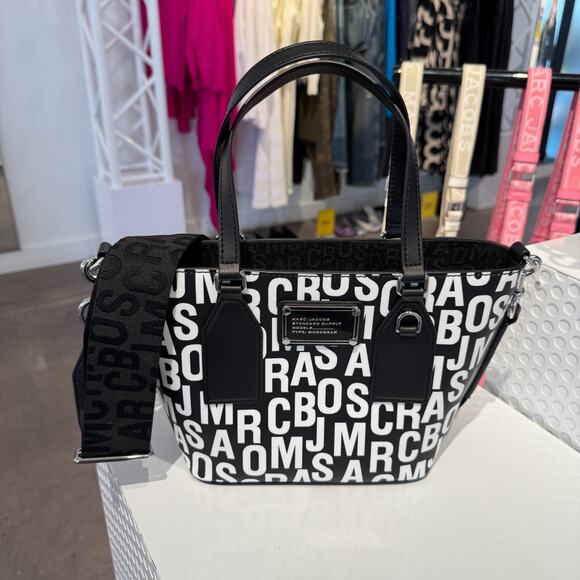 MARC JACOBS 4S4HTT006H02 Small Satchel Black/White - Picture 1 of 9